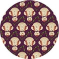 thumbnail image 1 of Ahgly Tapis Rond Lavable en Machine Intérieur Transitionnel Feuille d'Automne Marron Vert, 8 Pieds Rond, 1 of 7