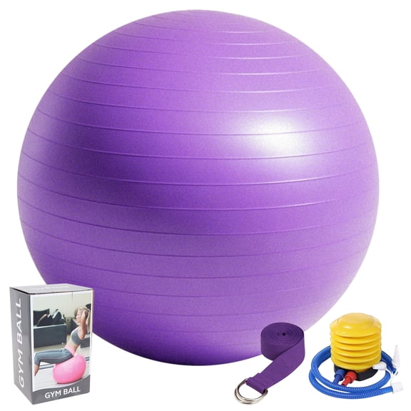 cyrico Exercise Ball Yoga Ball, 25" Large Extra Thick Anti-Burst Gym Grade Birthing Ball Set with Yoga Strap for Fitness, Workouts, and Physical Therapy, Quick Pump Included