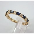 thumbnail image 5 of 2Ct Baguette Cut Simulated Blue Sapphire Eternity Women's Wedding Band Ring 14K Yellow Gold Plated 925 Silver, 5 of 5