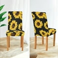 thumbnail image 4 of Dining Chair Covers Black Sunflower Chair Slipcovers Washable Removable Chair Cover Protector for Home, Restaurant, Hotel Chocolate, Ceremony, Banquet Wedding Party 4PCS, 4 of 6