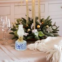 MLINS Chamber Oil Lamp Vintage Glass Clear Kerosene Lamp Indoor Decorative Lamp Oil Lantern for Tabletop Decor and Emergency Lighting