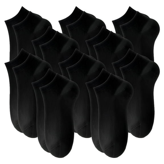 TELOLY 10Pairs Mens Ankle Socks9-13Mens Ankle Socks Size 9-11 Men's Socks ,Black
