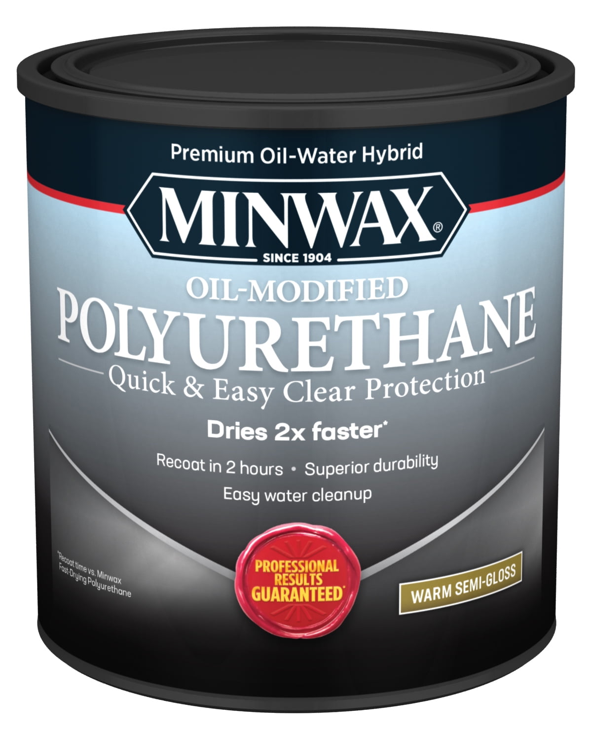 Minwax Water Based Oil-Modified Polyurethane, Semi-Gloss, Clear, 1 Quart