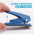 thumbnail image 3 of TACYKIBD Single Hole Puncher Handheld 1/4 Inches Hole Punch, 20 Sheet Paper Punch Capacity Metal Hole Puncher with Skid-Resistant Base for Paper, Chipboard, Art Project, Blue, 3 of 14