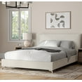 thumbnail image 2 of DG Casa Lottie Queen Flange Edge Bed Frame with Headboard in Beige Boucle Upholstered Boucle Fabric – Low Profile Bed With Full Wooden Slats and Flange Edge Seams – Box Spring Not Required, 2 of 8