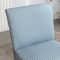 thumbnail image 6 of Roundhill Furniture Botticelli Blue Stripe Upholstered Slipper Accent Chair, 6 of 13
