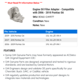 thumbnail image 2 of Engine Oil Filter Adapter - Compatible with 2006 - 2010 Pontiac G6 2007 2008 2009, 2 of 2