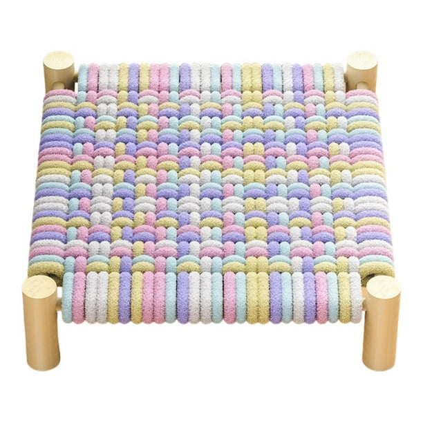 Hamaca transpirable para gatos con estructura de madera, cama para mascotas, fácil de montar, estable para gatos pequeños Multicolor
