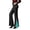 Sky Blue, variant on Women's Gothic Flare Pants Elastic Waist Lace Up Split Color Block Pockets Vintage Halloween Party Daily Wear Long Pants S-3XL