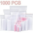 thumbnail image 1 of Ziplock Bags 1000/200/100pcs Jewelry Small Ziplock Bag Food Packaging Zip Lock Bags Clear Fresh-keeping Dustproof Reclosable Home kitchen, 1 of 12