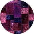 thumbnail image 1 of Ahgly Company Indoor Round Patchwork Purple Transitional Area Rugs, 6' Round, 1 of 4