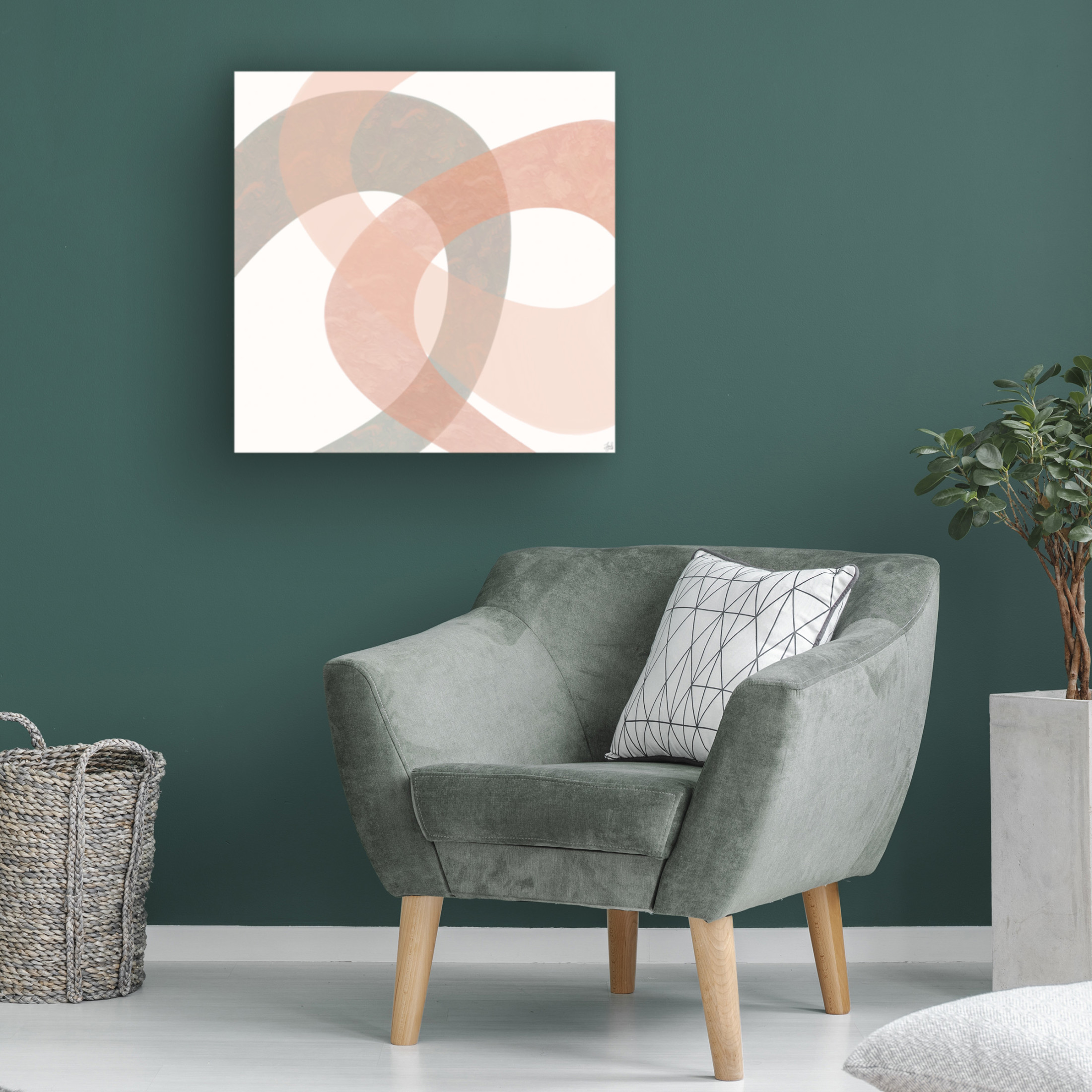 Canvas Wall Art - Line and Brush 'Ring Textured Overlay 1' Wall Art for Living Room, Bedroom, or Office Décor by Trademark Fine Art - 35 x 35 Inches