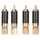 thumbnail image 1 of 4 Uds conector de sonido RCA fibra de carbono chapado en oro resistencia a la oxidación cabezal de soldadura de alambre no magnético tapones de sonido RCA HiFi, 1 of 5
