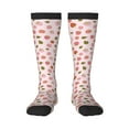 thumbnail image 2 of Picia Women Crew Soft Moisture-wicking Socks Hand Drawn Strawberry Pattern Design Cotton Socks, One Size fit All, 2 of 9