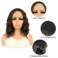 thumbnail image 5 of Unique Bargains Lace Front Wigs for Women 14" Dark Brown Medium Long Loose Wavy with Wig Cap, 5 of 7
