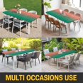 thumbnail image 5 of Red Green Ombre Table Cloths for 4 Foot Rectangle Tables, Modern Art Gradient Orange Patio Waterproof Elastic Fitted Tablecloths, Washable Rectangular Table Cover for Camping, 5 of 8