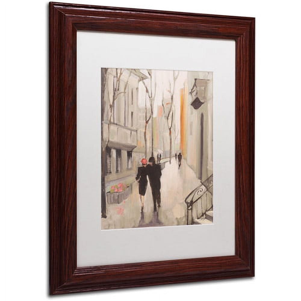 Trademark Fine Art "Village Promenade Neutral" Canvas Art by Julia Purinton, White Matte, Wood Frame