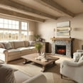 thumbnail image 3 of Country Living Glenbrook 55"W x 43"H x 16"D Electric Fireplace with Mantel Surround - River Rock, 3 of 10