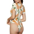 thumbnail image 2 of Pofeuu Peaches Print Short Sleeve Body Suits Women Round Neck Bodysuits for Women Onesie Adult Set Body Suit-X-Large, 2 of 7