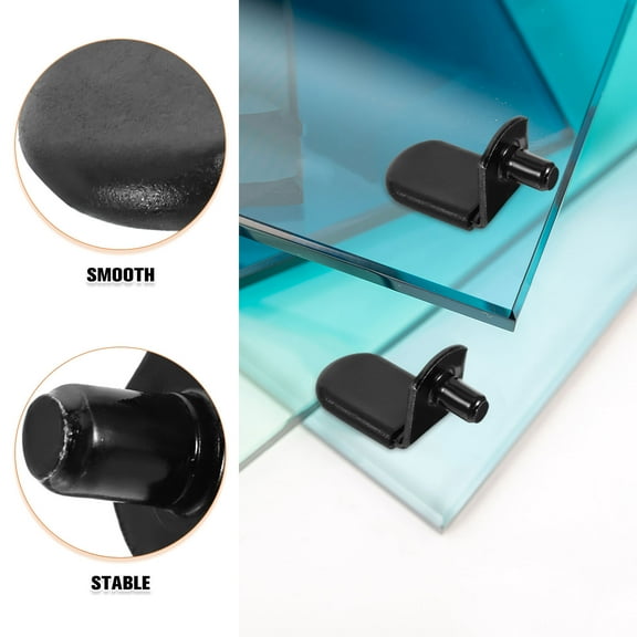 WHAMVOX 30pcs Black Plastic Shelf Support Pegs for Cabinets Heavy Duty Shelf Support Brackets for Bookshelves and Kitchen Shelves