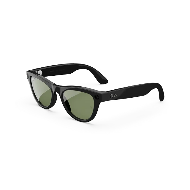 Ray-Ban Meta Skyler (Gen 2) Smart Glasses with AI, Photo, Video, Audio & Messaging - Shiny Black/ Green – Size – Standard, Fit – High Bridge – Open Box
