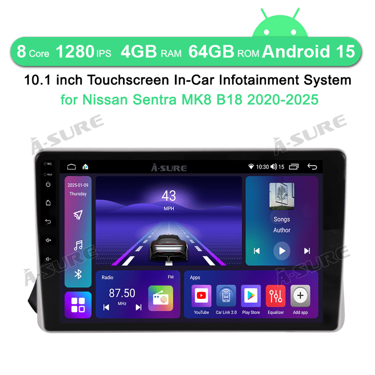 Android14 10.1型ナビ 4GB/64GB ワイヤレスCarPlay 10.1