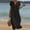 Black women's v neck maxi dress a1, variant on Women's Short Sleeve V Neck Button Down Maxi Dress Flowy Casual Midi Dress Solid Boho Loose Beach Vacation Swing Dresses Summer, White S