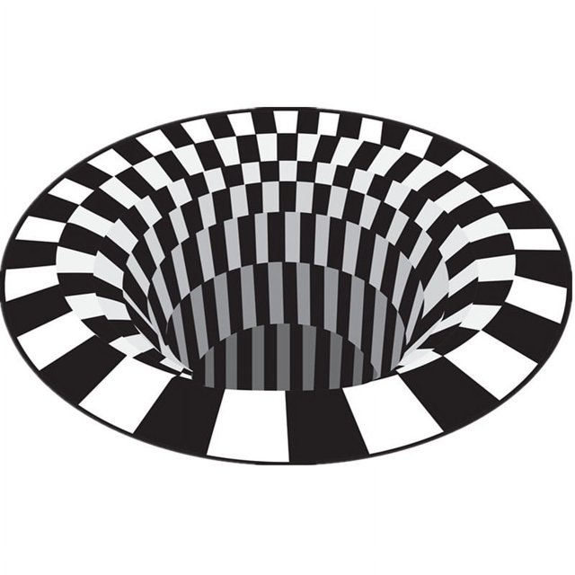 Alfombra Vortex Illusion YONGSHENG alfombra con Impresión con efecto trampa 3D antideslizante redonda
