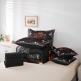 thumbnail image 6 of Homewish Red Rose Flower 7-Piece Full Bedding Set Gothic Skull Boho Reversible Decor For Girls Teens, 6 of 8