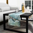 thumbnail image 5 of Sea Turtle Coastal Cotton Linen Small Table Runner 13 x 48 inch Vintage Teal Nautical Beach Botanical Non-slip Rectangular Dining Table Decor for Wedding Party Holiday Dinner, 5 of 8