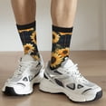 thumbnail image 6 of Pofeuu Scottish Blue Plaid Sunflower Print Crew Socks, Adult Running Hiking Socks for Youth and Adult, 6 of 6