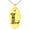 Gold, variant on Stainless Steel Letter L Initial Dotted Monogram Engraved Small Oval Charm Pendant Necklace