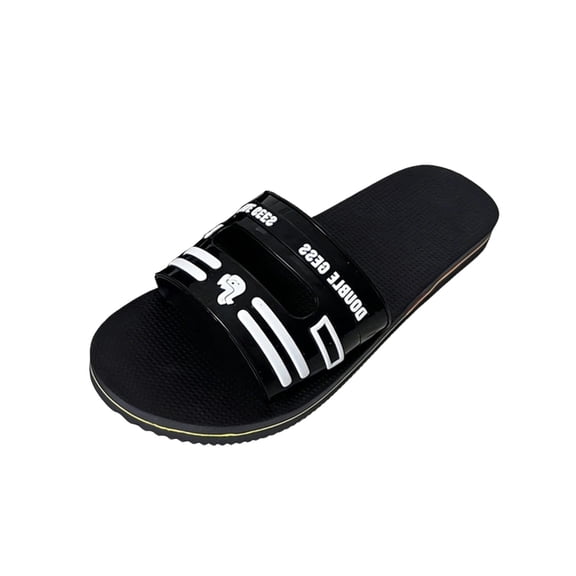 Black Mens Womens Summer Flip Flops Beach Slides Couples Pvc Soft Sole Outdoor Casual Non Slip Thong Sandals Footwear