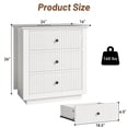 thumbnail image 6 of Modern Nightstand with Charging Station & 3 Drawers, 24 Inch Wide Bedside Table Set of 2 for Bedroom and Living Room, Large Storage End Table with Fluted Design, White, 6 of 13
