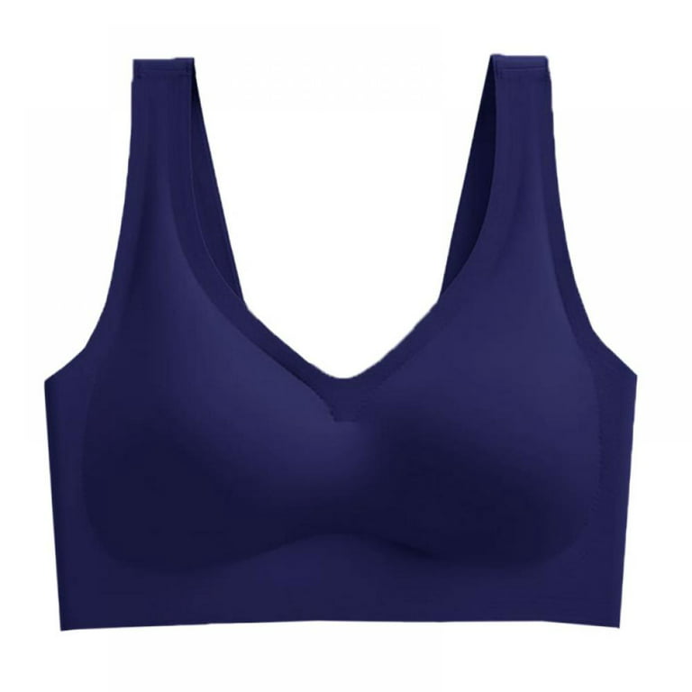 Soft Thin Wireless Sleep Bras for Women,Seamless Yoga Bralette Daily Bra  with Removable Pads