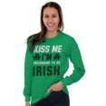 thumbnail image 4 of Funny Kiss Me I'm Irish St Patricks Long Sleeve TShirt Men Women Brisco Brands 3X, 4 of 6