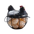 thumbnail image 1 of POINTERTECK Egg Storage Basket Chicken Shape Decoration Iron Anti-slip Egg Storage Container for Kitchen(Black), 1 of 10