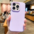 thumbnail image 1 of Fashion Candy Colors Soft Phone Case for IPhone 11 12 14 13 15 Pro Max 14Plus Camera Bumper Shock Protection Matte Cover Coque Purple For iPhone 13, 1 of 6