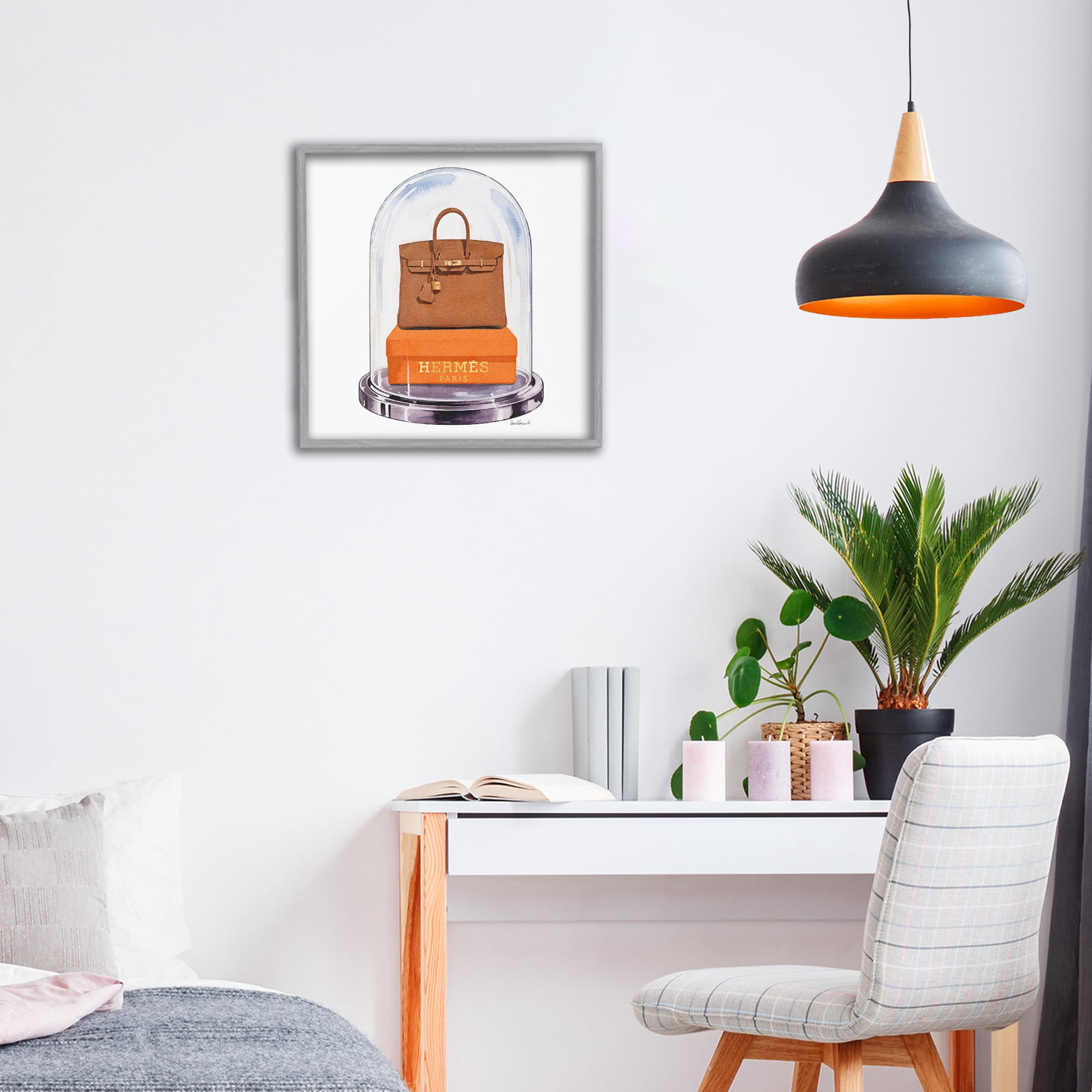 Stupell Industries Luxury Handbag Dome Gray Framed Giclee Art, design by Amanda Greenwood