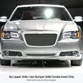 thumbnail image 3 of APS Compatible with Chrysler 300 300C 2011-2014 Main Upper Lower Bumper Stainless Steel Chrome Mesh Front Grill Grille Insert Combo R71105R, 3 of 3