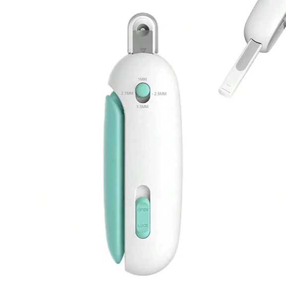 Cat Nail Clipper With Hidden File & Debris Catcher –  No-Mess Trimmer With Adjustable Round Hole (1–3.5 Mm) For Kittens, Cats & Small Pets |   Easy Home Grooming (Blue),Blue