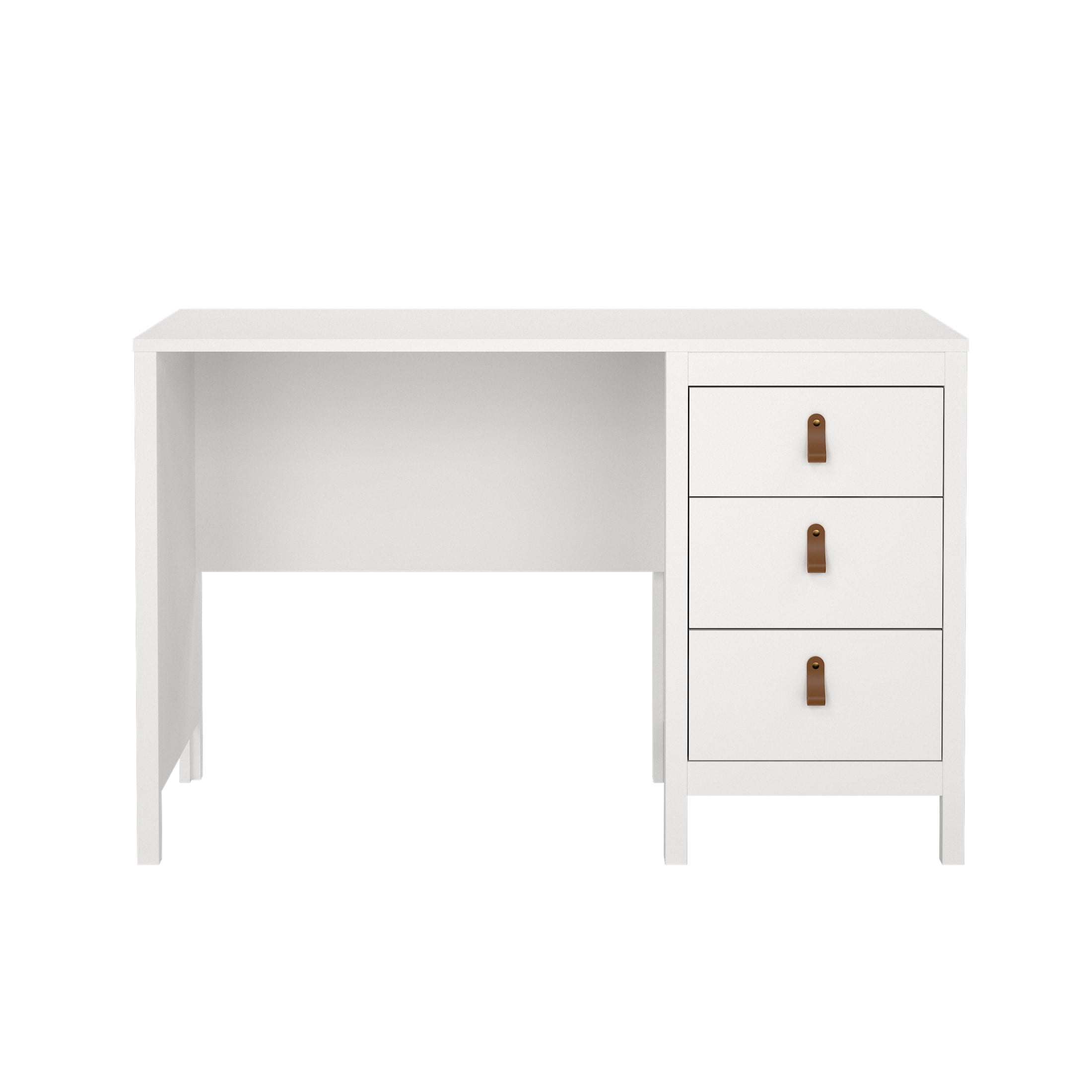 Tvilum Madrid Home Office Writing Desk with 3 Storage Drawers for Adults, White