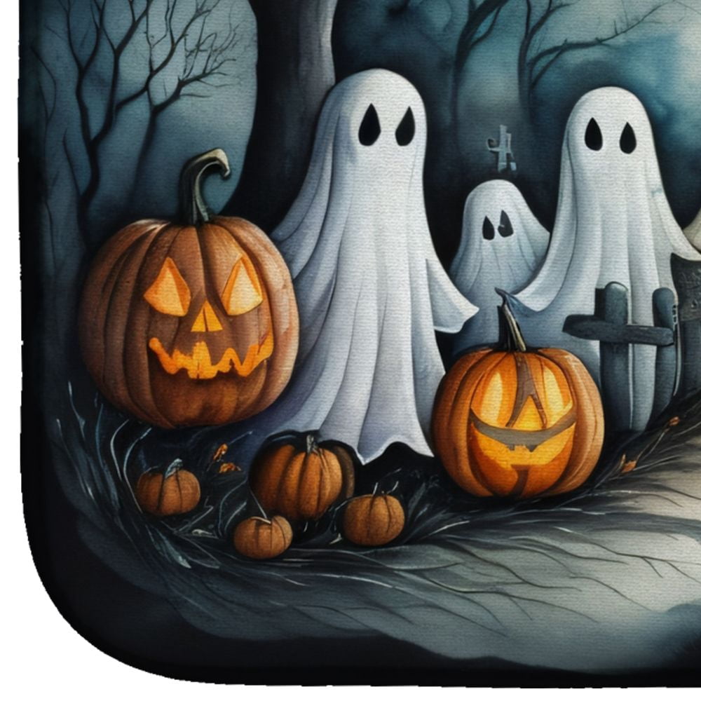 Halloween Dish Drying Mat 14x22 Inch with Water-Absorbent Polyester for Kitchen Counter
