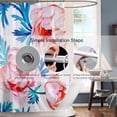 thumbnail image 3 of Watercolor Floral Shower Curtain Sets,Blush and Teal Leaves Flowers Bathroom Curtains,Modern Minimalist White Bath Curtain,Waterproof Fabric with 12 Hooks 72x72 Inches, 3 of 6