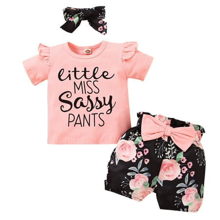 

Newborn Infant Baby Boys Girls Short Sleeve Tops+Floral Print Shorts Set Outfits