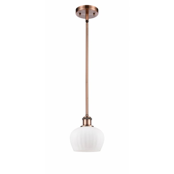 516-1S-AC-G91-LED-Innovations Lighting-Fenton-3.5W 1 LED Pendant in Art Nouveau Style-6.5 Inches Wide by 7.5 Inches High   Antique Copper Finish with