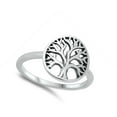 thumbnail image 4 of Tree of Life Modern Promise Ring .925 Solid Sterling Silver Band Jewelry Female Male Unisex Size 5, 4 of 4