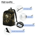 thumbnail image 4 of Picia Vintage Gold Leaf Skull Printed Canvas Daypack - Stylish and Durable Vintage Compact Backpack - Class, Work, Travel, or Laptop Bookbag,Organized Compartments-Small, 4 of 6