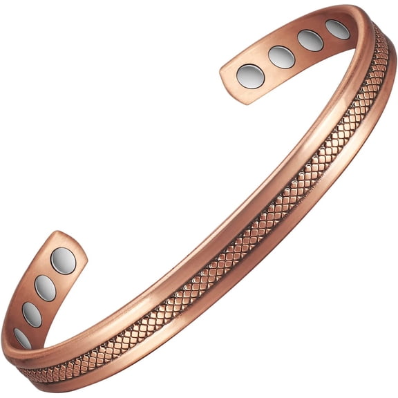 Wollet 6.7'' Copper Bracelets for Women Men, Christmas Gift