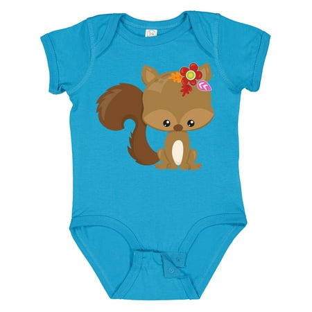 

Inktastic Spring Animals Cute Squirrel Colorful Flowers Gift Baby Boy or Baby Girl Bodysuit